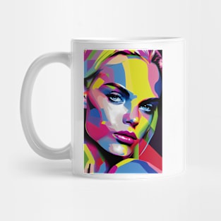 Colorful pop art style woman portrait Mug